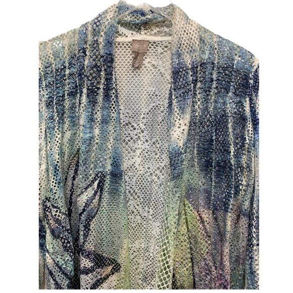 Chico's Size 0 Tie Dye Open Front Top Jacket - Picture 3 of 5